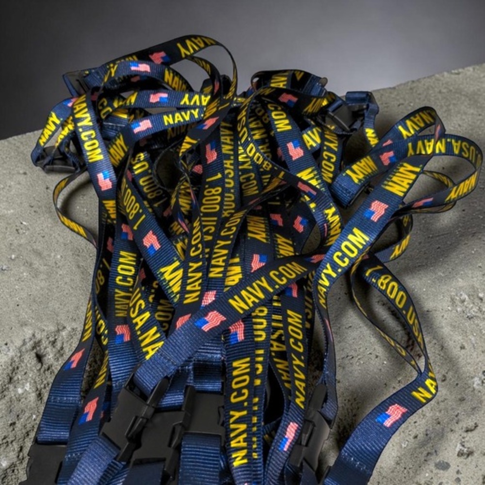 Lot of 18 US Navy Lanyard Navy.com Blue Detachable Buckle Key Ring 21" Promo VTG